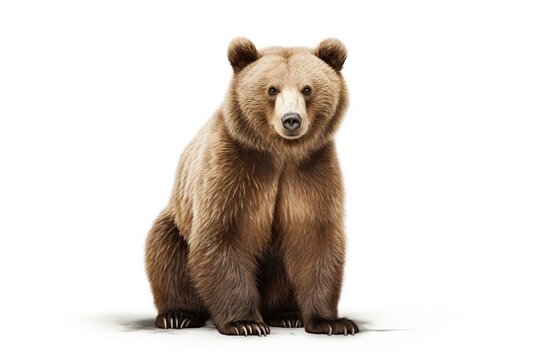 Brown bear on white background.