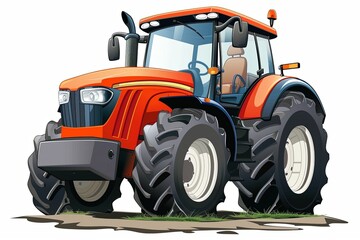 An illustration of a tractor on white background. 