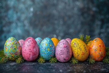 Happy Easter Eggs tulip bridal themes. Bunny hopping in flower hoppy earthy decoration. Adorable hare 3d bonnet rabbit illustration. Holy week Orange Sunset card Bokeh - obrazy, fototapety, plakaty