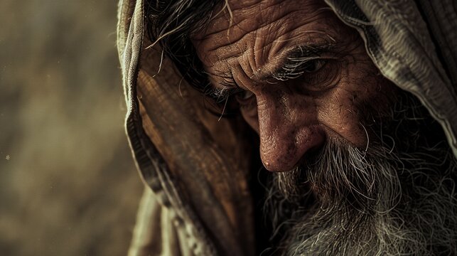 Portrait of old Job, Bible character.