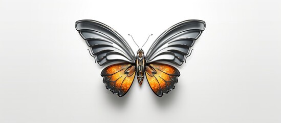 vector illustration Colorful butterfly with wide wings geometric technological structure