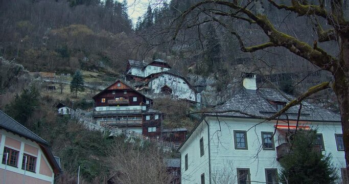 Häuser in Hallstatt, Österreich