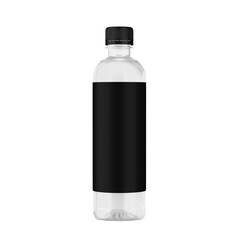 An image of a Black PET Water Bottle isolated on a white background