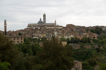 Fototapeta premium Italy Siena city view on a cloudy day