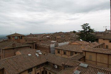 Fototapeta premium Italy Siena city view on a cloudy day