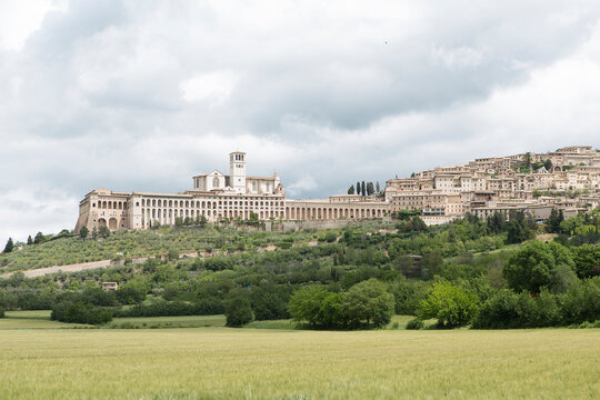 Italy Asisi city view on a sunny day