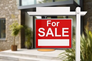FOR SALE sign real estate agency on street