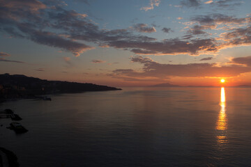 Italy Amalfi coast at the end of a sunny autumn day