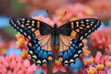 A delicate brushfooted butterfly dances upon a vibrant flower, gracefully fulfilling its role as a crucial pollinator in the great outdoors