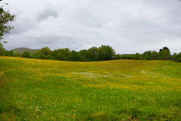 Italy landscape on a cloudy autumn day