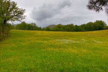 Italy landscape on a cloudy autumn day