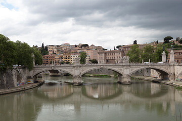 Italy Rome city view on a cloudy autumn day
