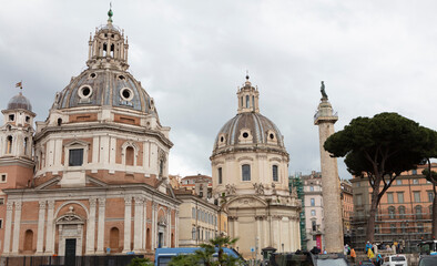 Fototapeta na wymiar Italy Rome city view on a cloudy autumn day