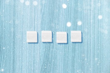 2024 numbers New Year Blocks on blue background
