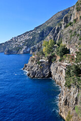 Fototapeta na wymiar Italy Amalfi Coast landscape on a sunny autumn day