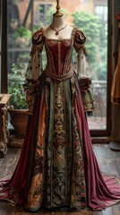 Fototapeta na wymiar Renaissance gown in Florence, art and history blend, timeless