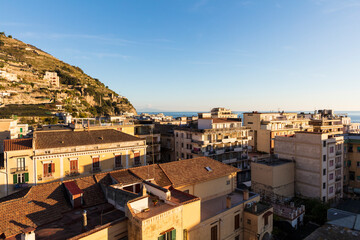 Italy Amalfi Maiori city view on a sunny autumn day