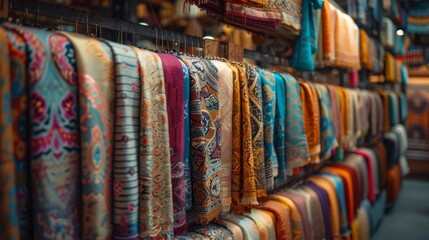 Turkish kaftan in Grand Bazaar, Istanbul, colors and crafts