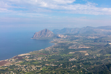Italy Sicily Erice city view on a cloudy autumn day