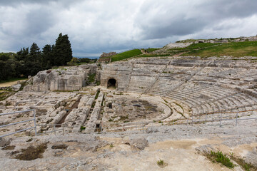 Italy Sicily Syracuse city view on a cloudy autumn day © Iurii