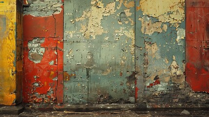 An abstract exploration of urban decay. Oil artwork. 