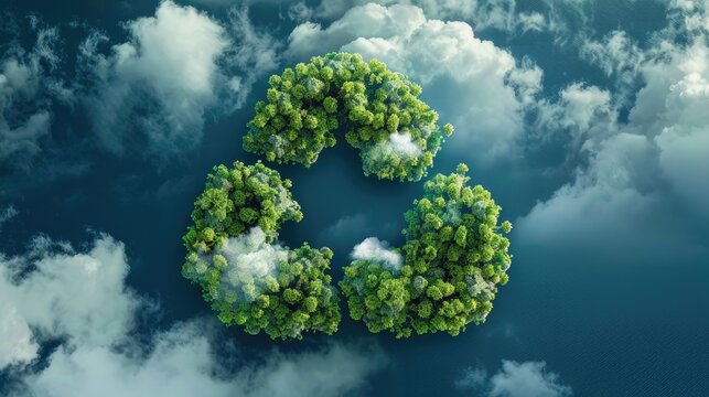 Cloud-shaped Recycling Icon, Symbolizing Environmental Conservation And Eco-friendly Practices.