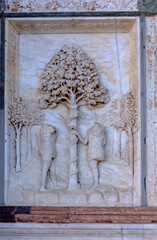 Italy Pavia monastery Certosa di Pavia on a sunny winter day