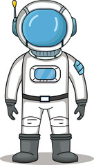 Obraz na płótnie Canvas Astronaut cartoon character standing on a white background