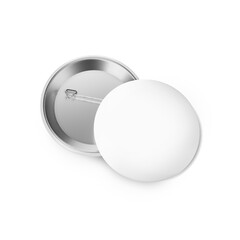 An image of a White Button Pins isolated on a white background
