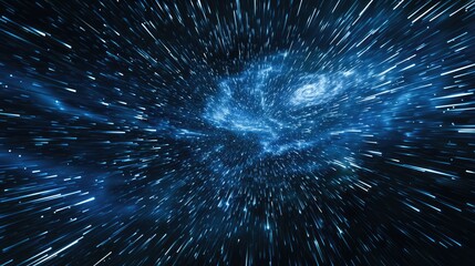 Obraz premium flight through space, traces of tracer stars, Space travel at the speed of light