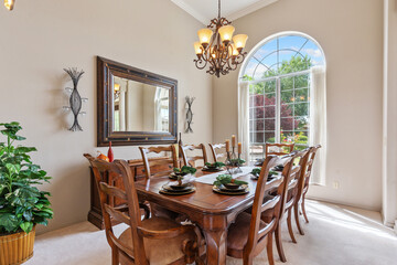a home dining room 