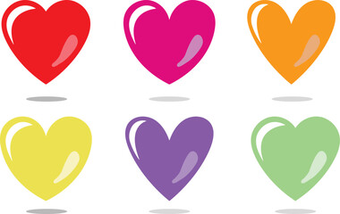 Set Of Colorful Hearts, love symbol, heart shapes, heart illustration