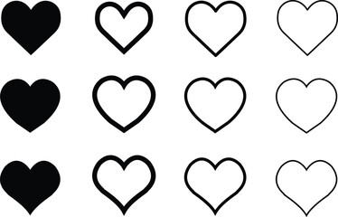 Set Of Colorful Hearts, love symbol, heart shapes, heart illustration