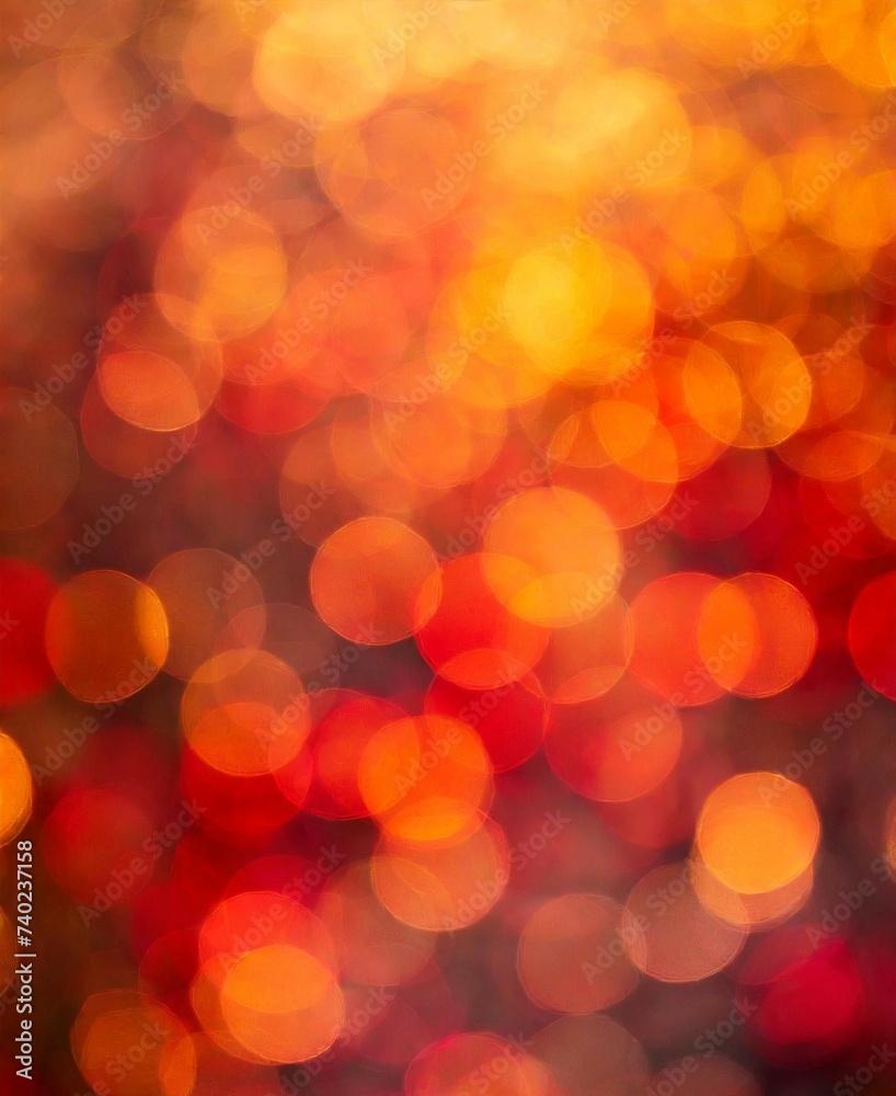 Sticker Red and orange bokeh lights background