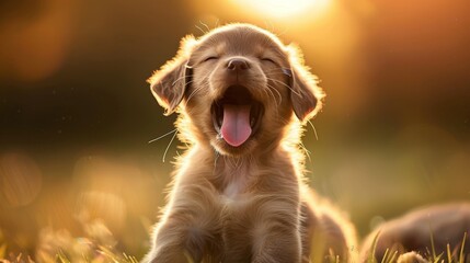Cute Puppy Dog Yawning