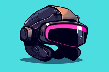 Helmet Resting on Blue Surface