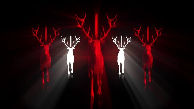 Five Deer Pentagram Motion Background