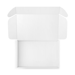 An image of a White Opened Box Mockup isolated on a white background