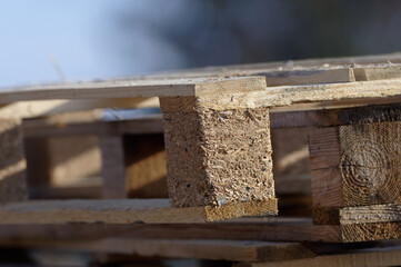 Damaged old industrial pallets.