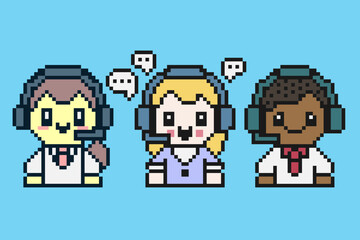 Cartoon help center operator. Technical support illustration. Call centre consultant. Service desk representative. Virtual online customer support. Outsourcing tech support. Racial diversity office.