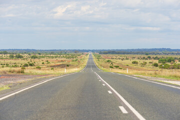 The Barrier Highway, the main highway through the outback of New South Wales, Australia