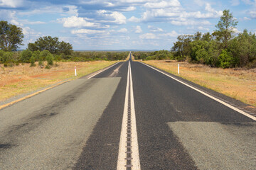 The Barrier Highway, the main highway through the outback of New South Wales, Australia