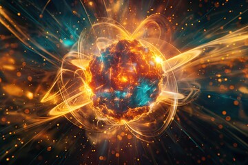 Obraz premium uranium atom decay