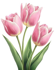 Illustration of easter pink tulips