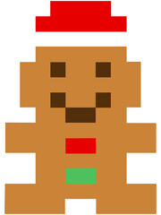 Gingerbread man retro pixel icon