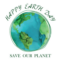 Happy Earth Day! Environment protection. Social banners, cards, or posters. Saving the planet. Vector illustration. - 740247989