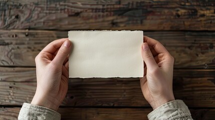 composition featuring hands holding blank paper, emphasizing the potential for creative expression and personal connection through handwritten notes.