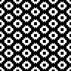 Fototapeta premium Seamless pattern. Figures ornament. Ethnic embroidery background. Tribal wallpaper. Folk image. Tribe motif. Ancient mosaic. Digital paper, web design, textile print, artwork. Ethnical vector