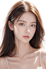 Fototapeta premium Gorgeous Asian Young Female Model - Fashion or Cosmetics Model - Surreal Beauty with Perfect Fine Features - Beautiful Smooth Hair