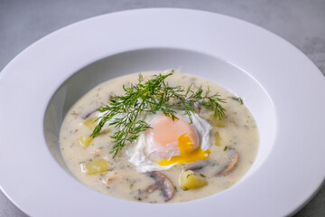 Typical czech cuisine kulajda soup
